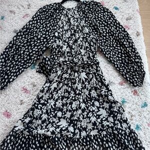 ba&sh Paris Printed Long Sleeve Mini Dress – Size S